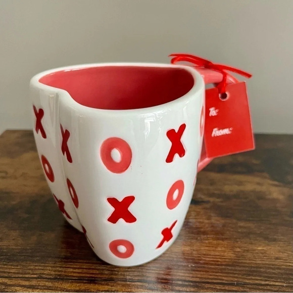 Lang|  XOX Heart Shaped Hand-Painted Ceramic Mug - Picture 1 of 6